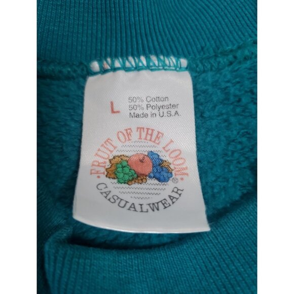 Vintage Taz Refuses To Play Well With Others Wild Thing Sweatshirt L 1995 Teal - Picture 11 of 15